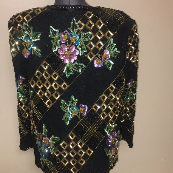 Vintage beaded and sequined formal jacket size M - Picture 5 of 8